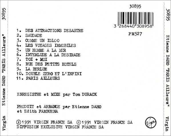 Daho Etienne cd Paris Ailleurs        chanson rock super