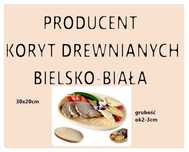 Drewniany Talerz Owalny Tacka na Jedzenie i Przekąski Talerze Miski 30