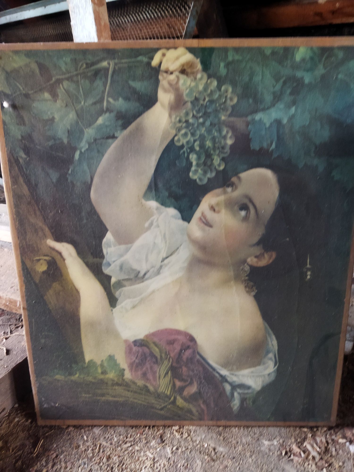 Картина  женщина с виноградом