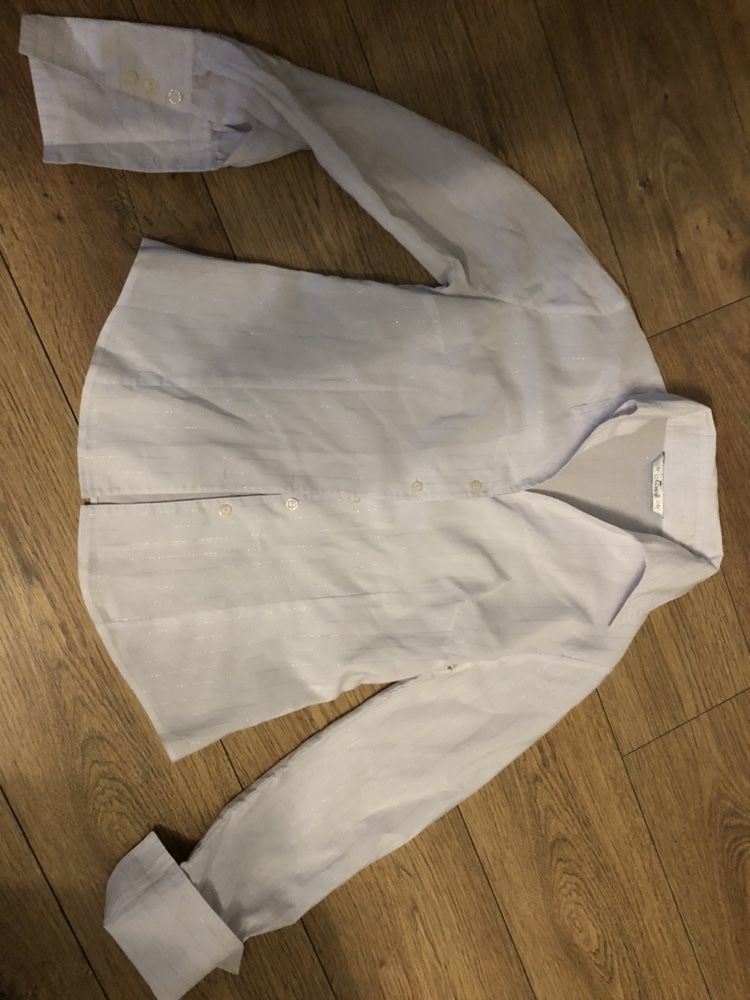 Biała koszula srebrne prążki mertex 40
