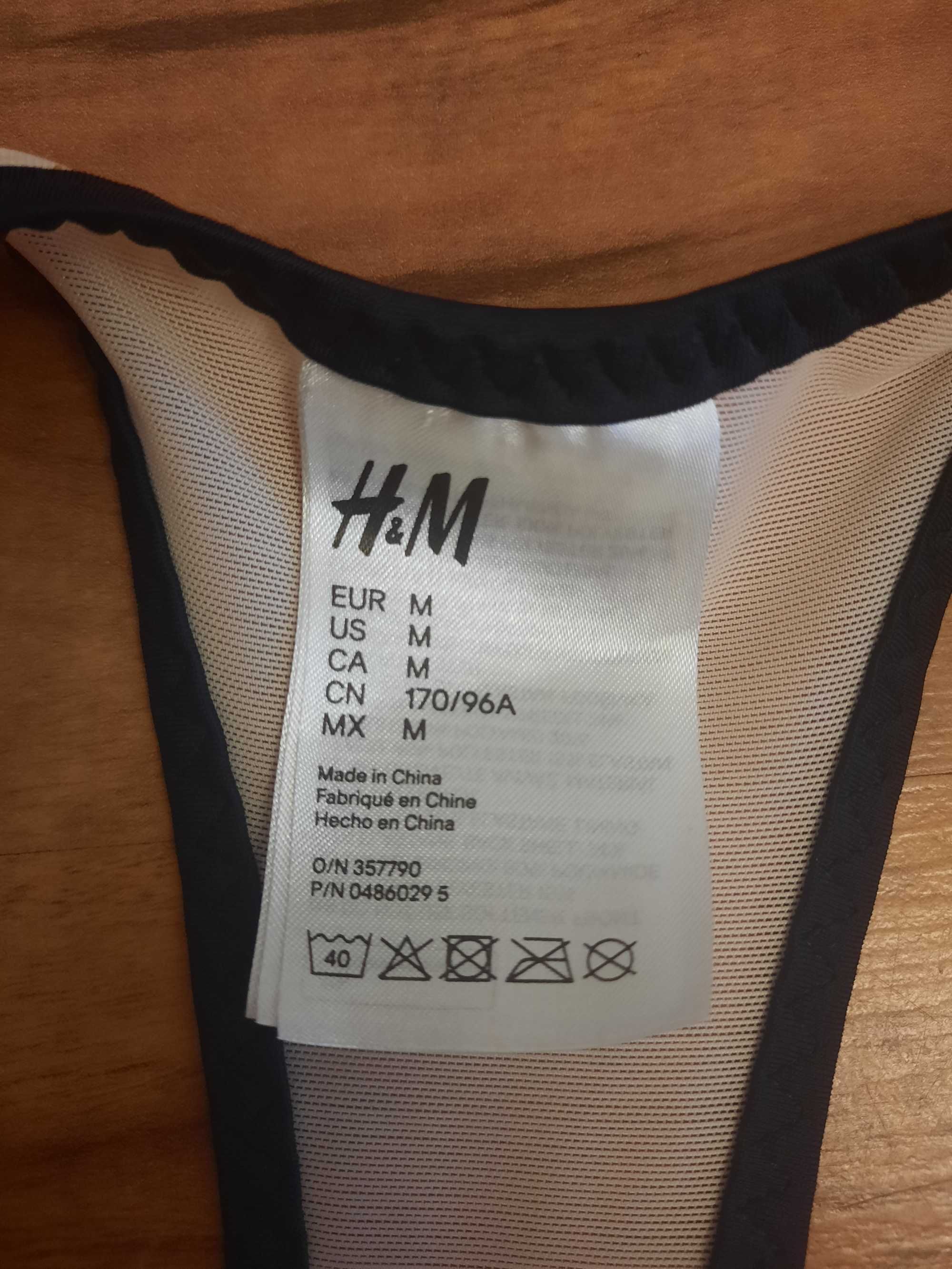 Góra od stroju kąpielowego crop top z napisem Sun H&M rozmiar M