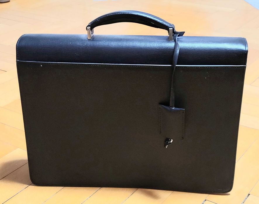 Nowa, luksusowa męska teczka Bally,  czarna, z prawdziwej skóry.