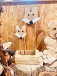 Dekoracje do ogrodu na zamówienie handmade lisy miśki zające żabki