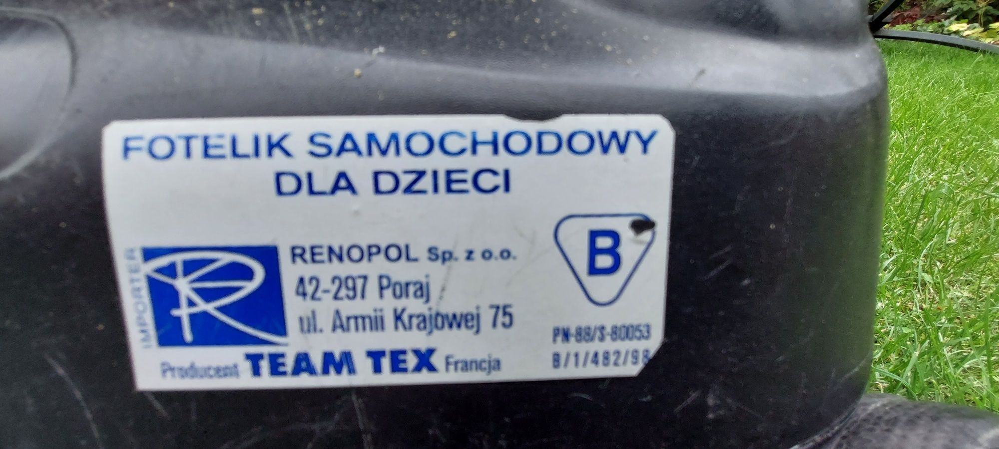 Fotelik samochodowy dla dzieci Team Tex