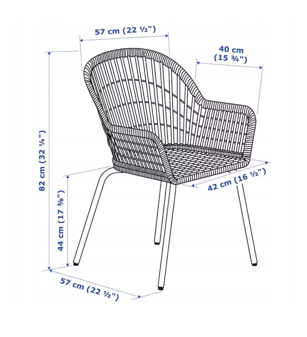 IKEA NILSOVE Krzesło z podłokietnikami, rattan/czarny IKEA