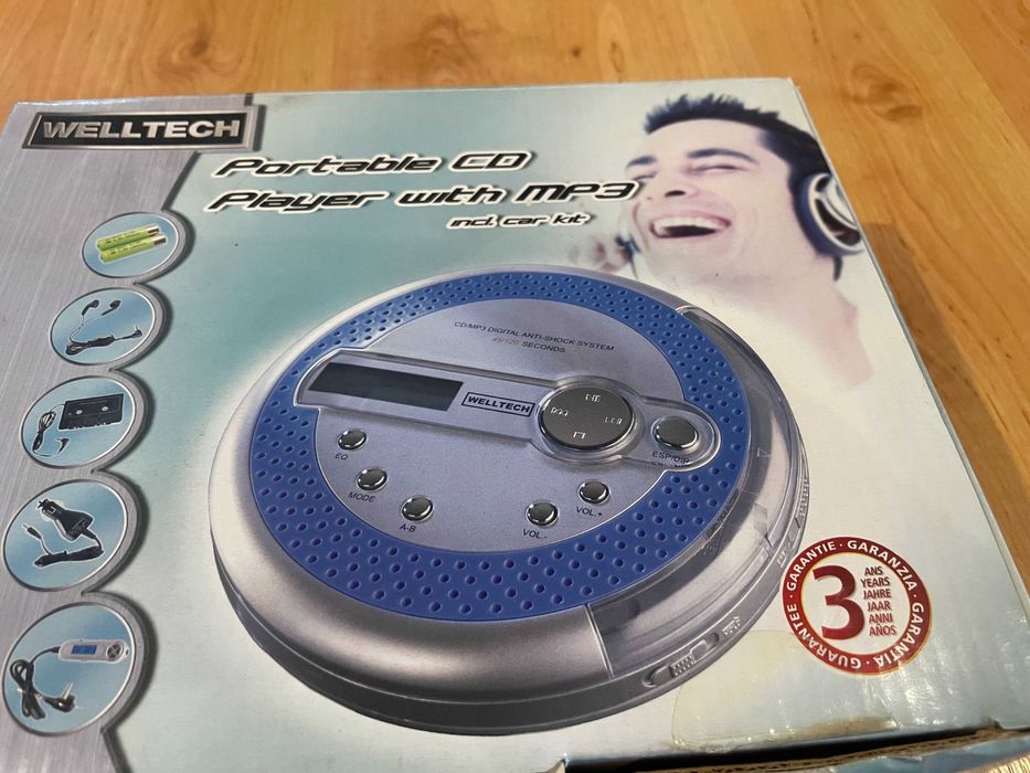 WELLTECH DISCMAN odtwarzacz CD MP3 audio muzyka minidisc płyty cd muza