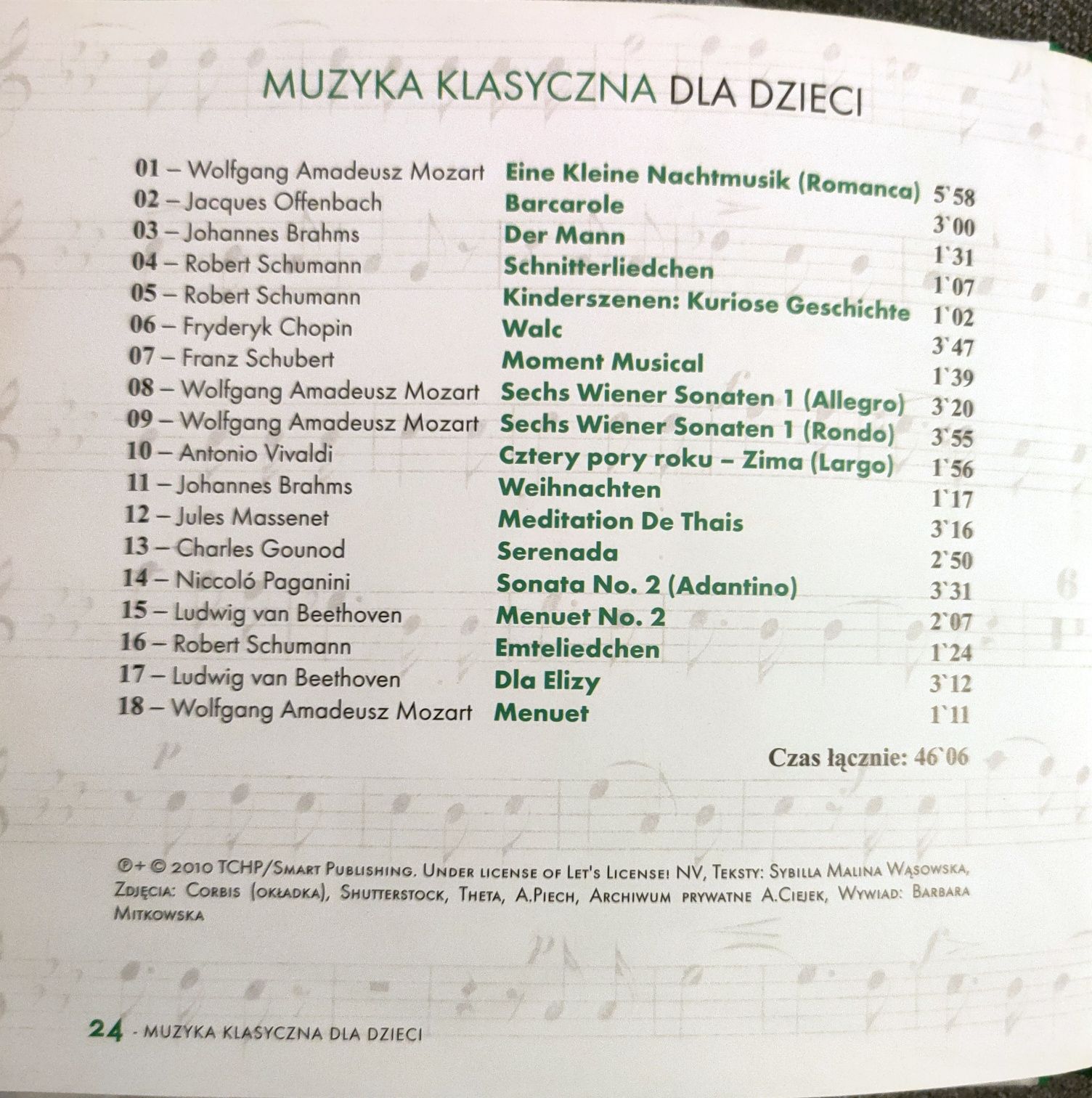 Muzyka klasyczna dla dzieci książka+ CD