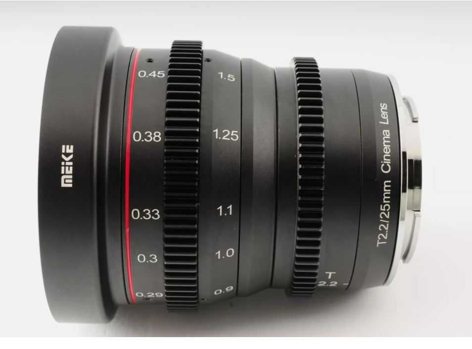 Meike 25mm T2.2 MF Cinema Lens para  Sony E-Mount -- Nova