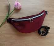 Nerka torebka saszetka burgundowo-granatowa handmade rękodzieło