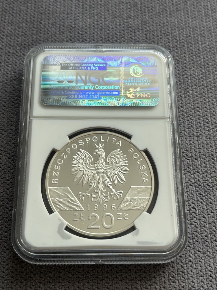 Jeż 20 zł z 1996 roku PF 69 Ultra cameo