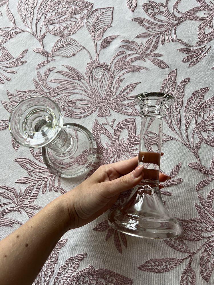 Duże szklane świeczniki 2 sztuki Home&You okazja