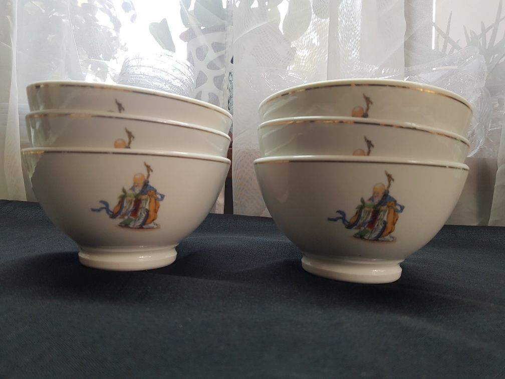 Komplet 6 miseczek , Mandaryn 1950, stara chińska porcelana Vintage