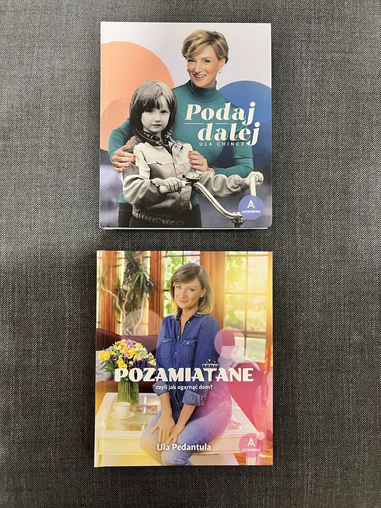 Książki „Pozamiatane” i „Podaj dalej” Ula Pedantula/ Ula Hincz