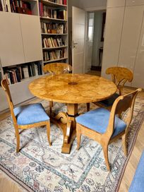 Biedermeier Zestaw Stół i Krzesła