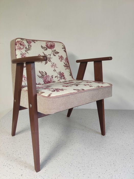 Fotel 366 Chierowski - PRL kwiaty bez