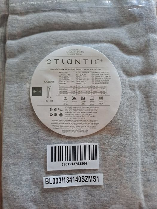 Legginsy, kalesony dziecięce Atlantic, rozmiar 134-140cm, bawełna