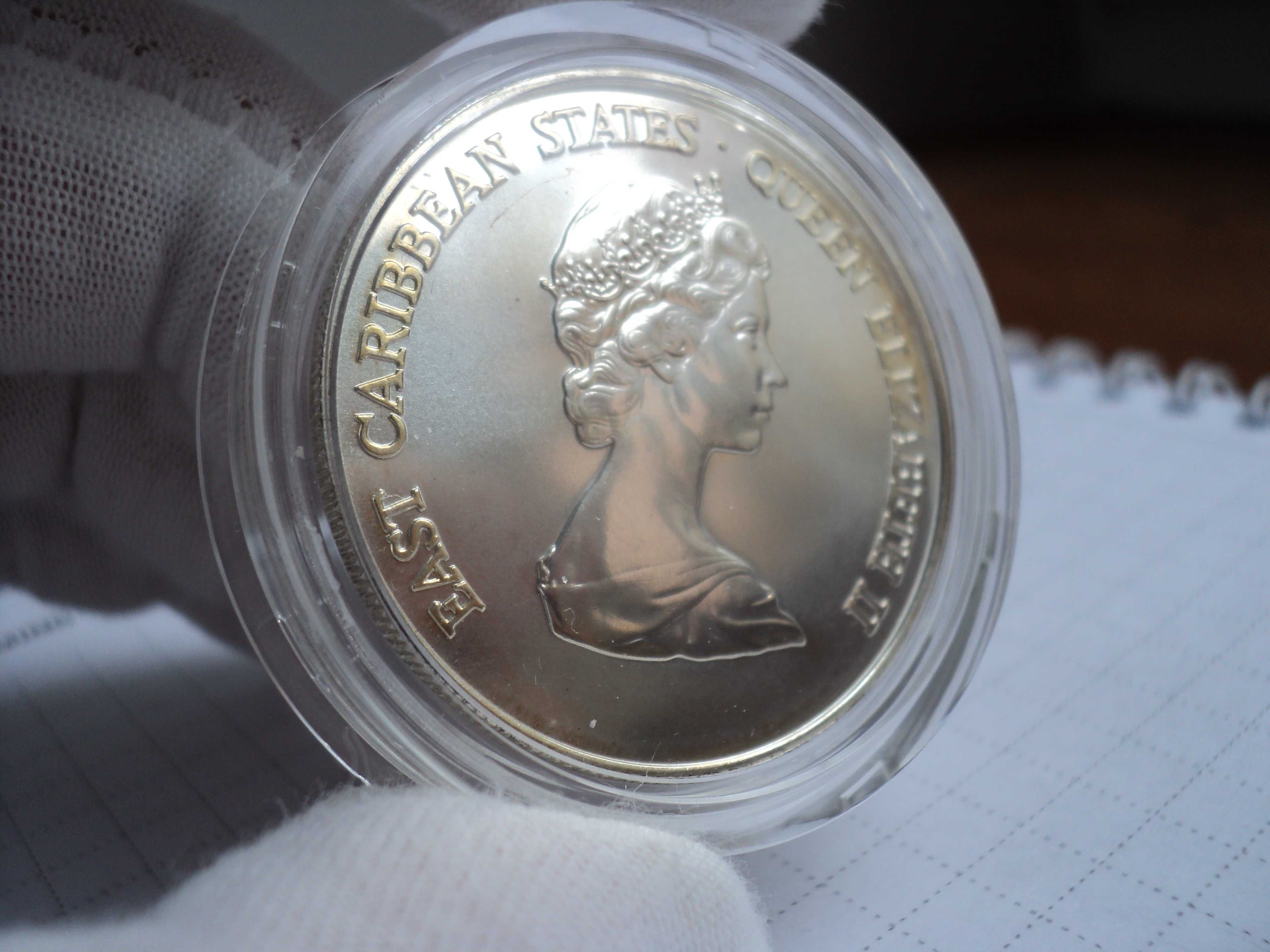 srebrna moneta Państwa Wschodniokaraibskie 50 dolarów 1981 UNC