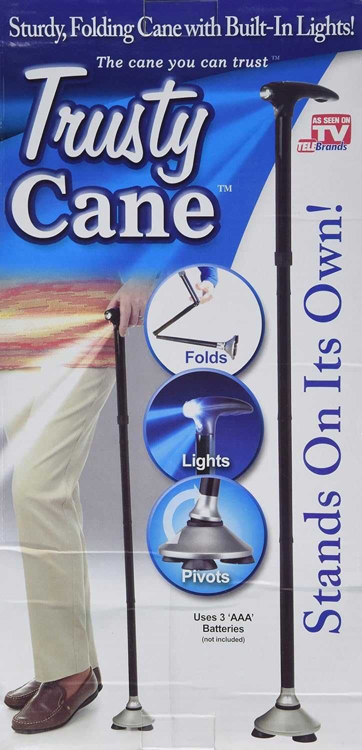 Laska inwalidzka Składana, dla osób starszych z lampką LED TRUSTY CANE