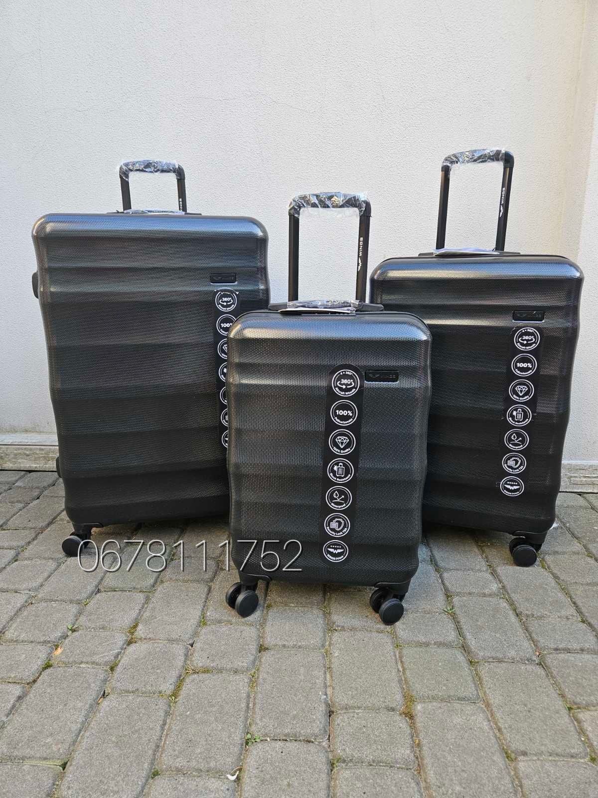 100 % полікарбонат WINGS PC 17268 валізи чемоданы сумки на колесах