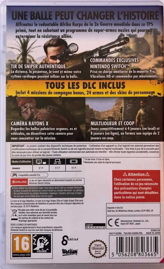 Sniper Elite III Afrika Ultimate Edit. Nintendo Switch * Wejherowo