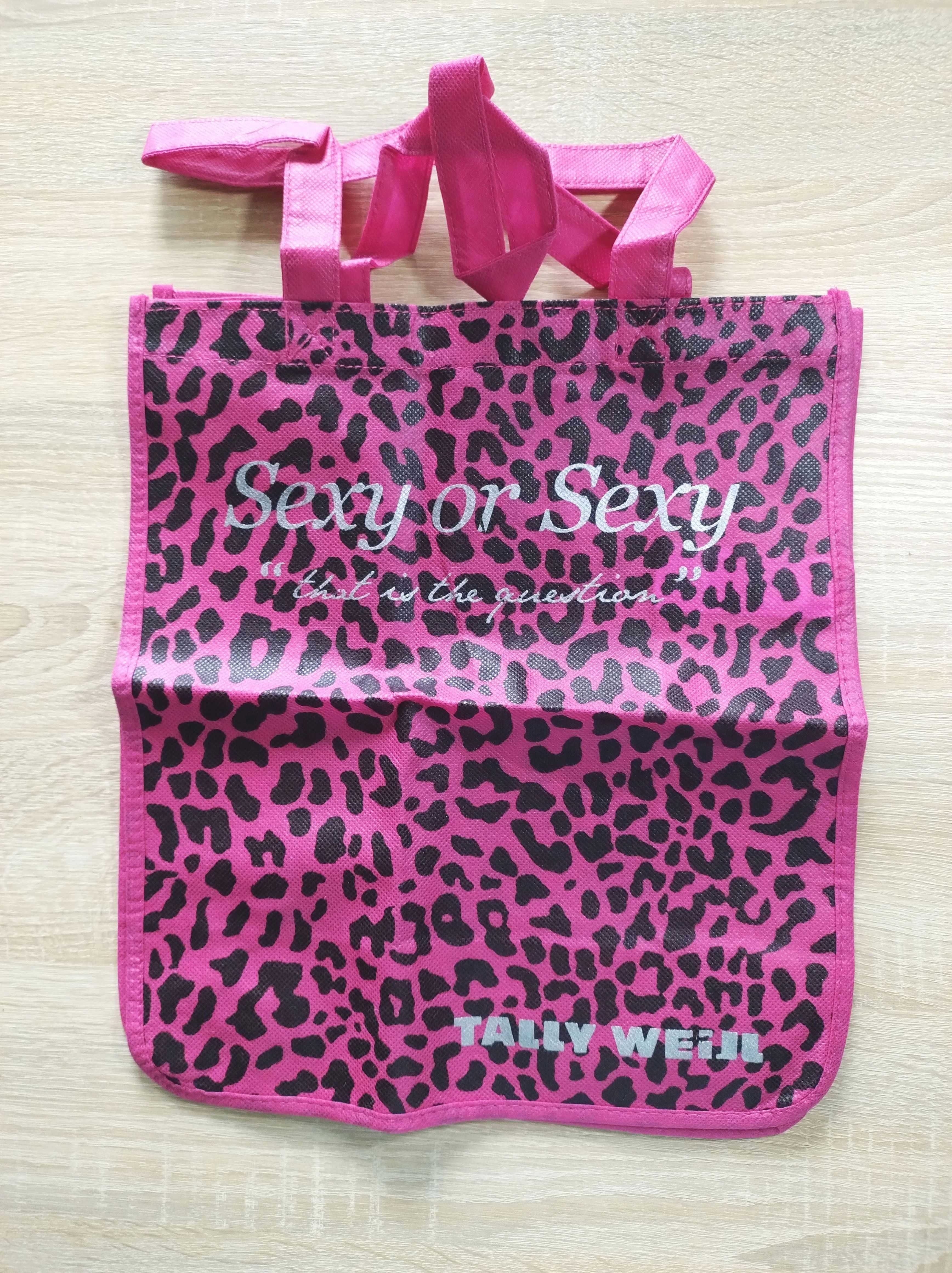 Różowa torba w panterkę shopper Tally Weijl scene emo punk panterka