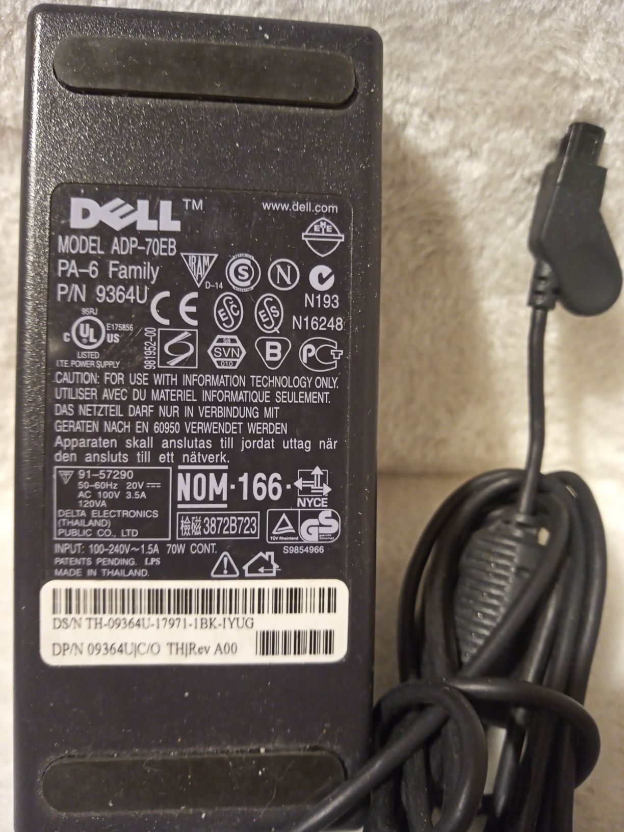 Zasilacz Dell ADP-70EB. 20V 3.5A
