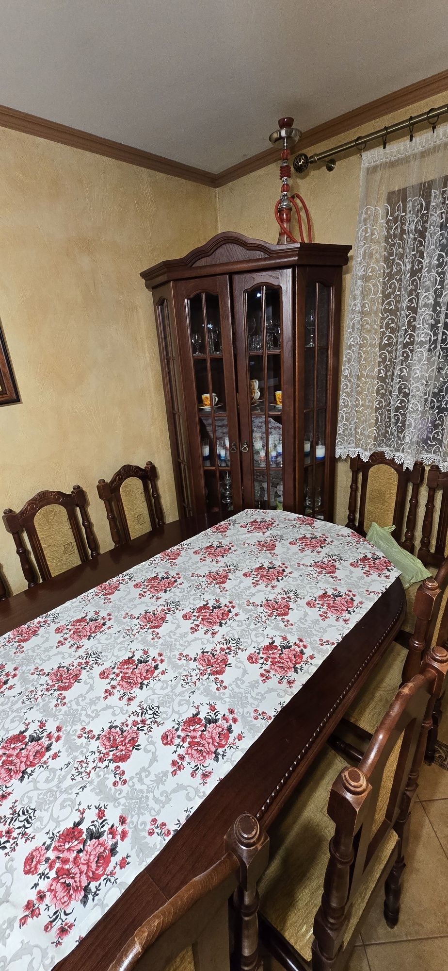 Stół 12 krzeseł  zegar stojący komoda z lutego drzewa