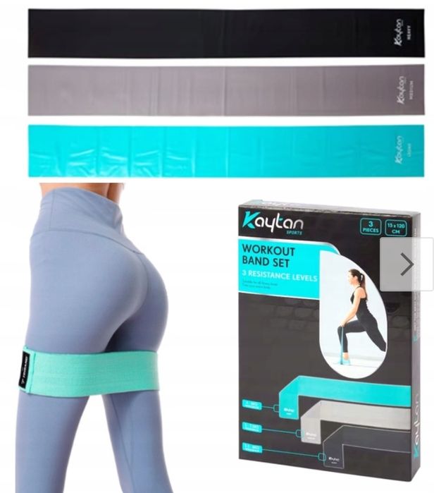 Taśma oporowa elastyczna , do ćwiczeń, 3 sztuki