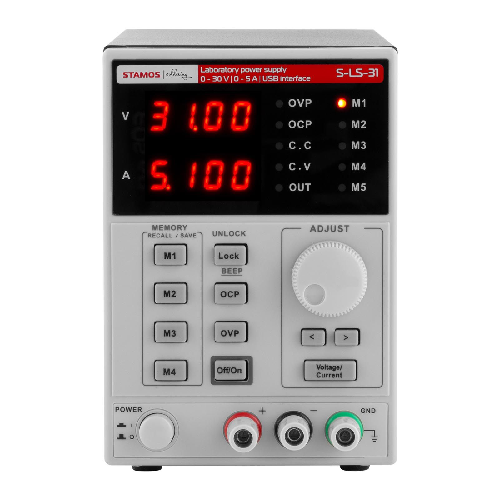 zasilacz laboratoryjny z funkcją pamięci 0-30vdc 0-5a usb / rs232 + cd