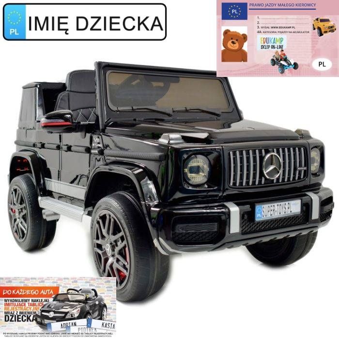 Auto na akumulator Mercedes G63 KOŁA EVA, Ecoskóra