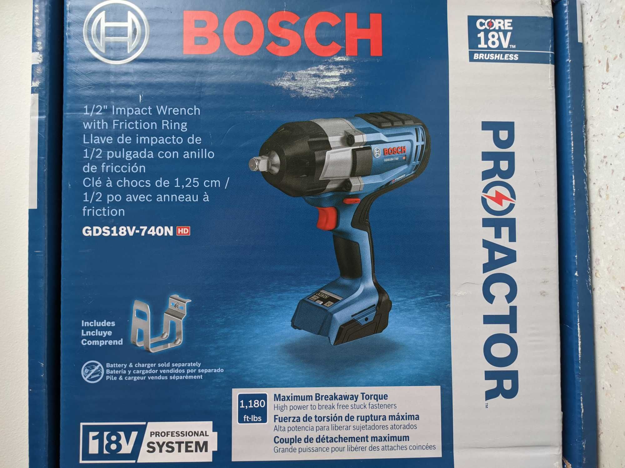 Бесщеточный ударный гайковерт Bosch GDS18V-740N (GDS 18V-1000) 1/2"
