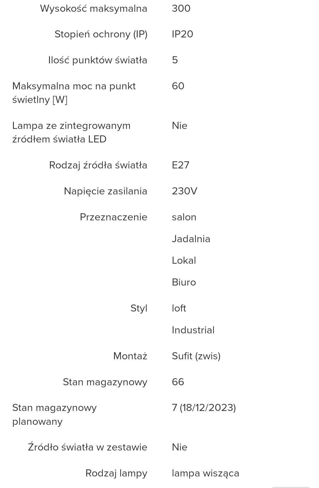 Lampa biała pająk 5 ramienna Nowodvorski