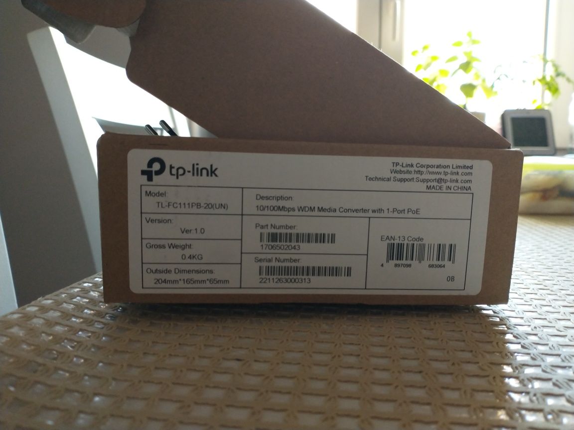 Media konwerter WDM, 10/100 Mb/s z portem PoE