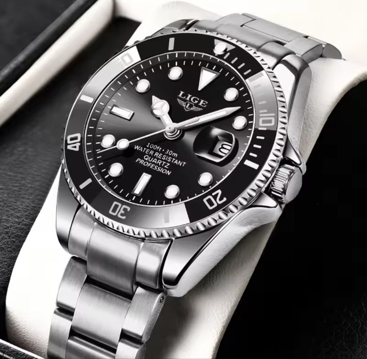 Часы LIGE дайверы кварцевые наручные (Rolex Submariner, diver)