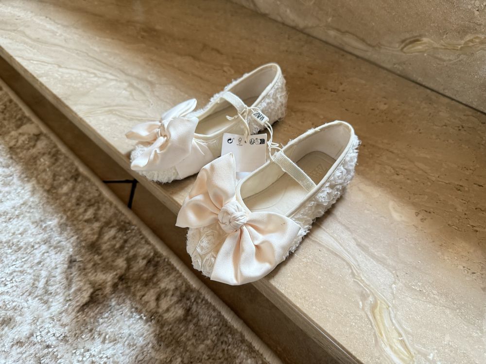 Baleriny balerinki Zara urocze wyjściowe eleganckie 25 mokasyny