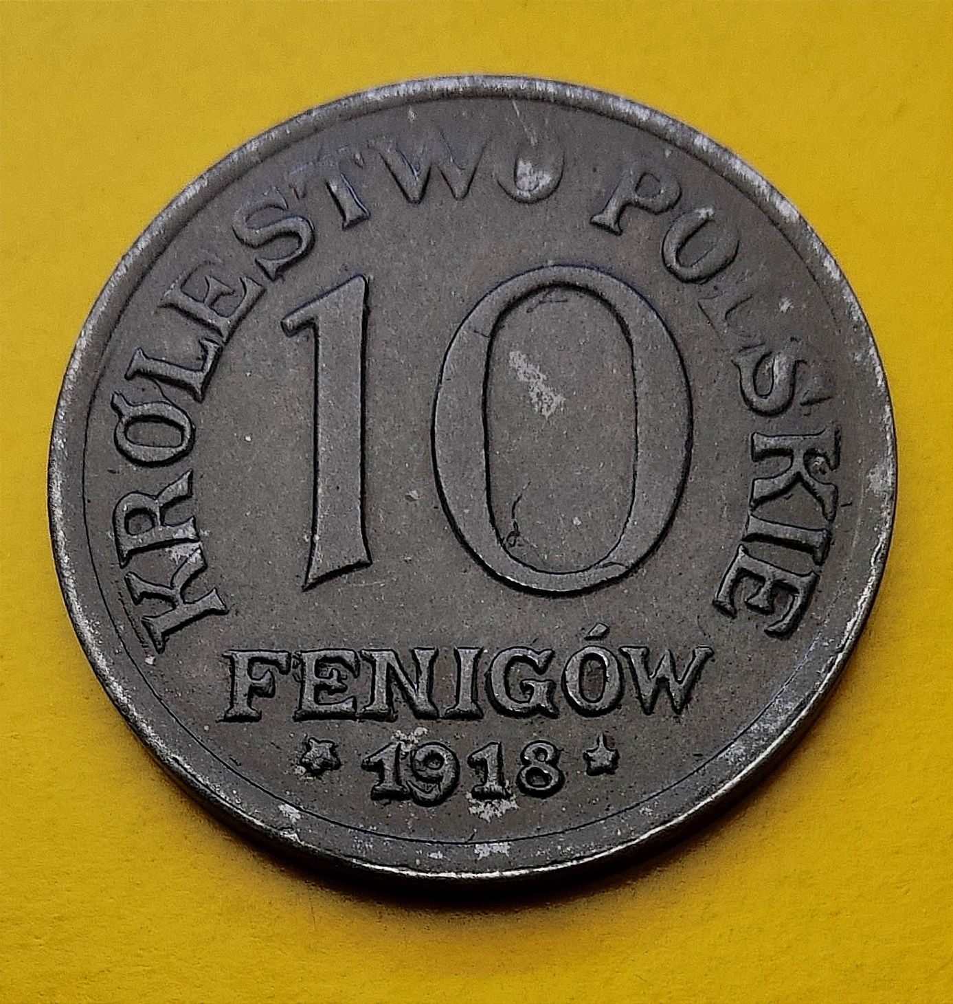 Moneta 10 fenigów 1918 Królestwo Polskie