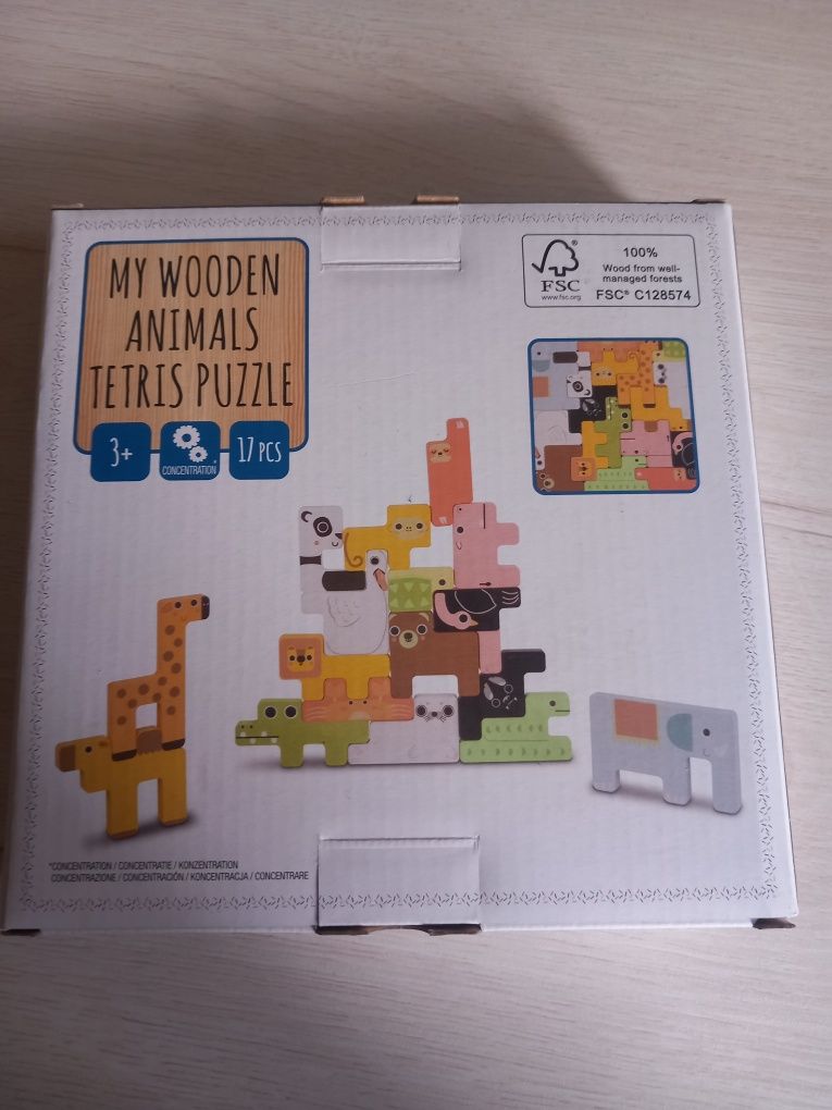 Puzle-tetris Montessori,  zwierzątka