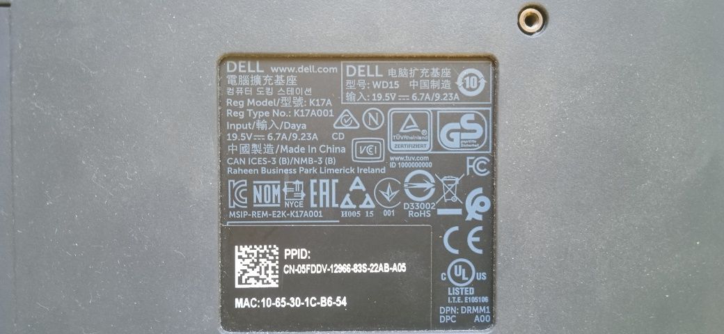 Stacja dokująca Dell WD15 uniwersalna, oryginalna, USB-C
