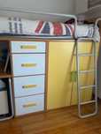 cama alta+roupeiro+gavetões+secretaria (juvenil) NEGOCIÁVEL