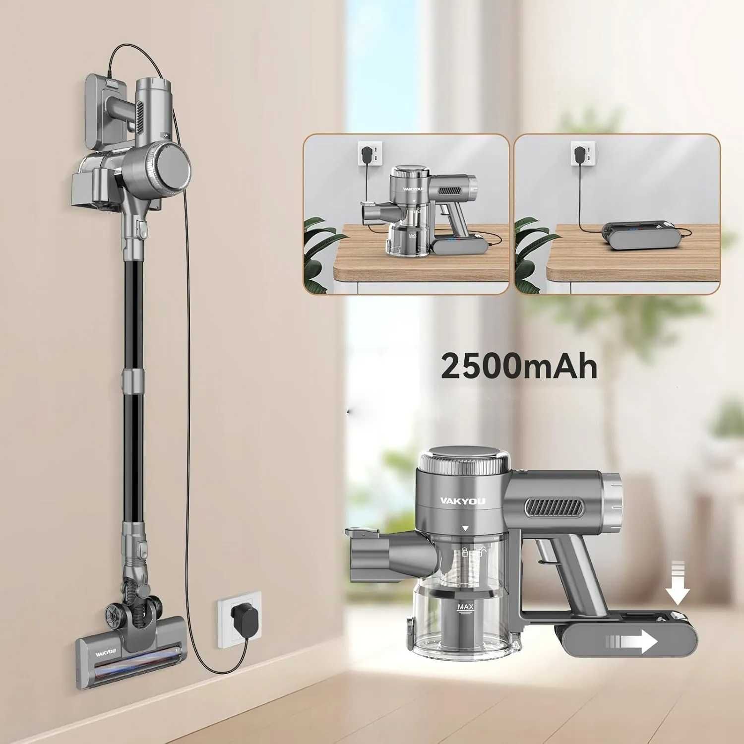 #Likwidacja# Odkurzacz Pionowy Bezprzewodowy 350W 30kPa | 3w1 | 35 min