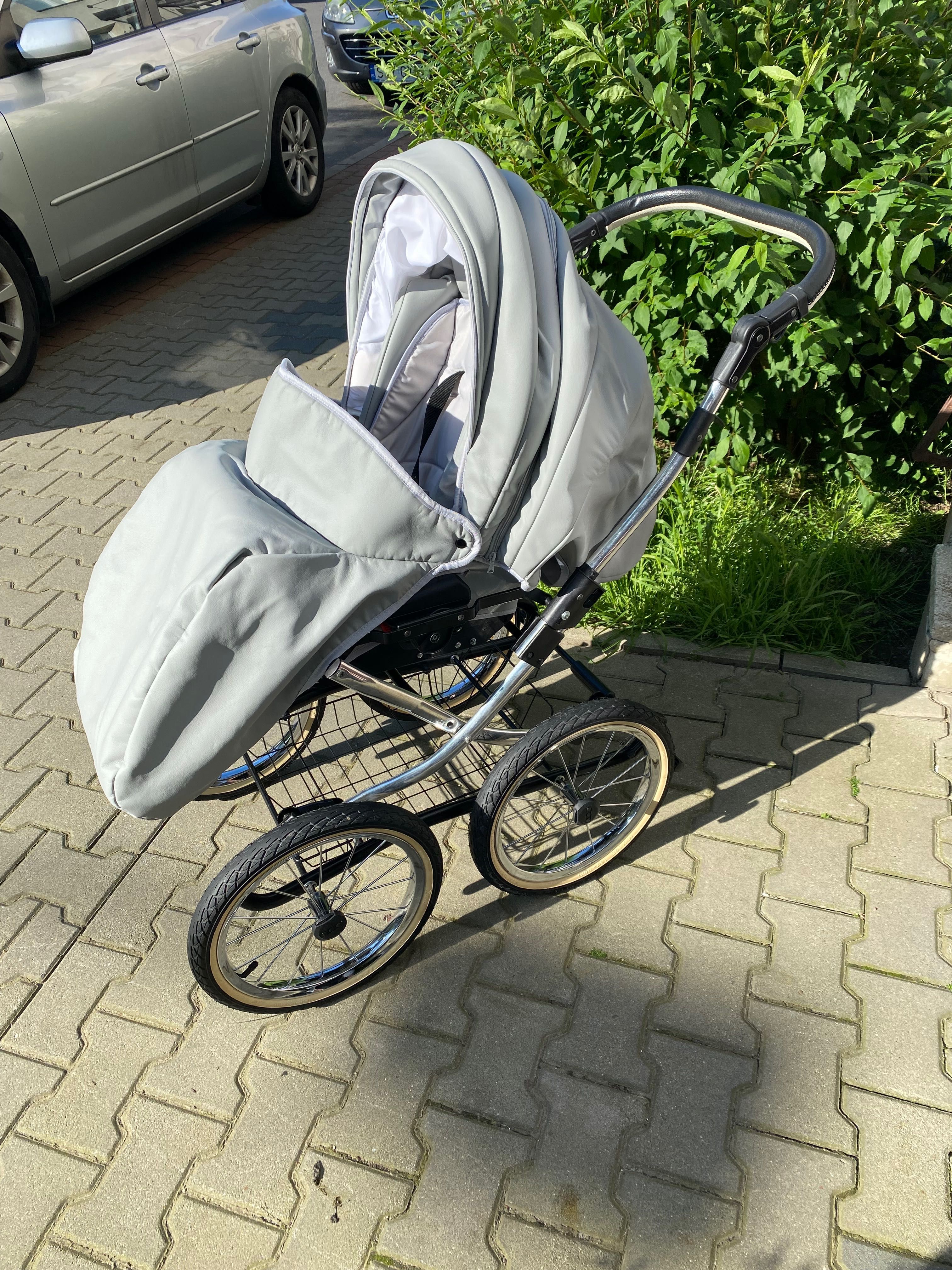 Wózek retro 2w1 (gondola+spacerówka)