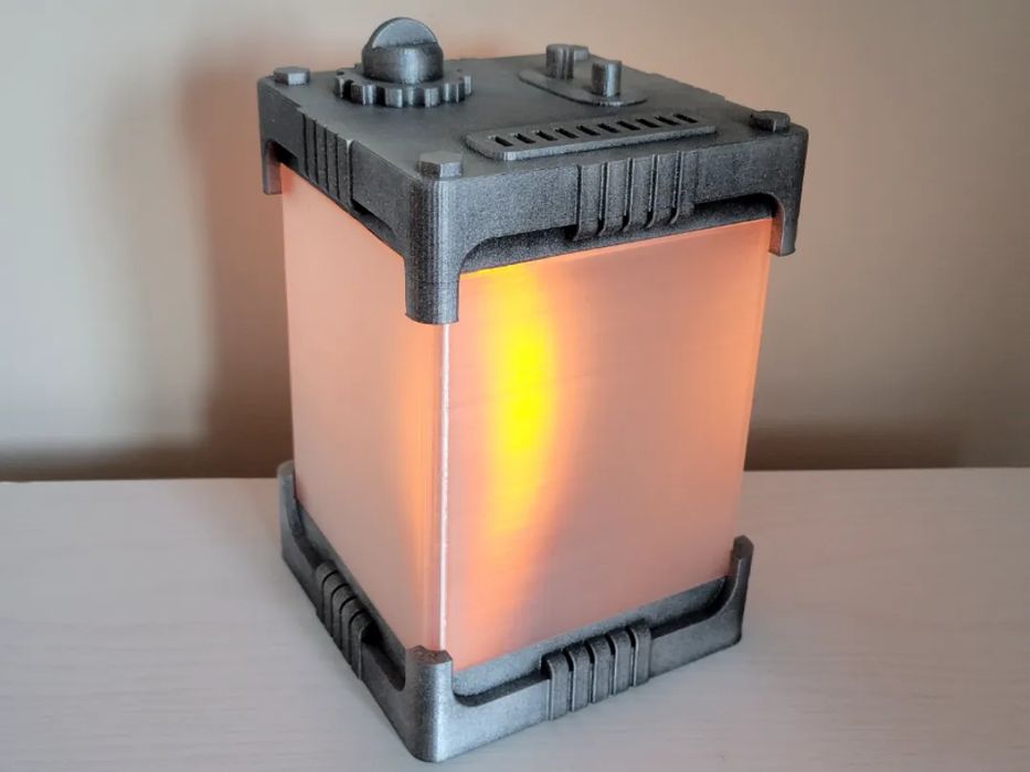 Lâmpada Quadrada Estilo Sci-Fi