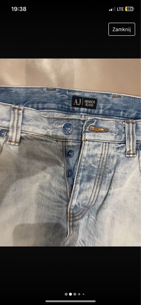 Świetne jeansy męskie oryginalne Armani jeans r 34