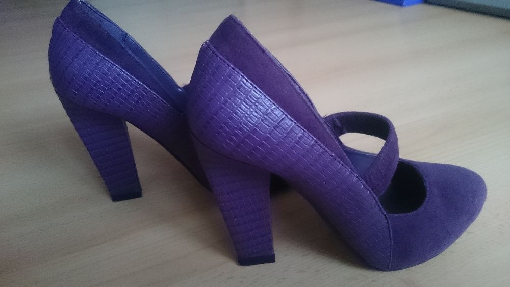 Czółenka półbuty JENNIFER 35 fioletowe jak nowe