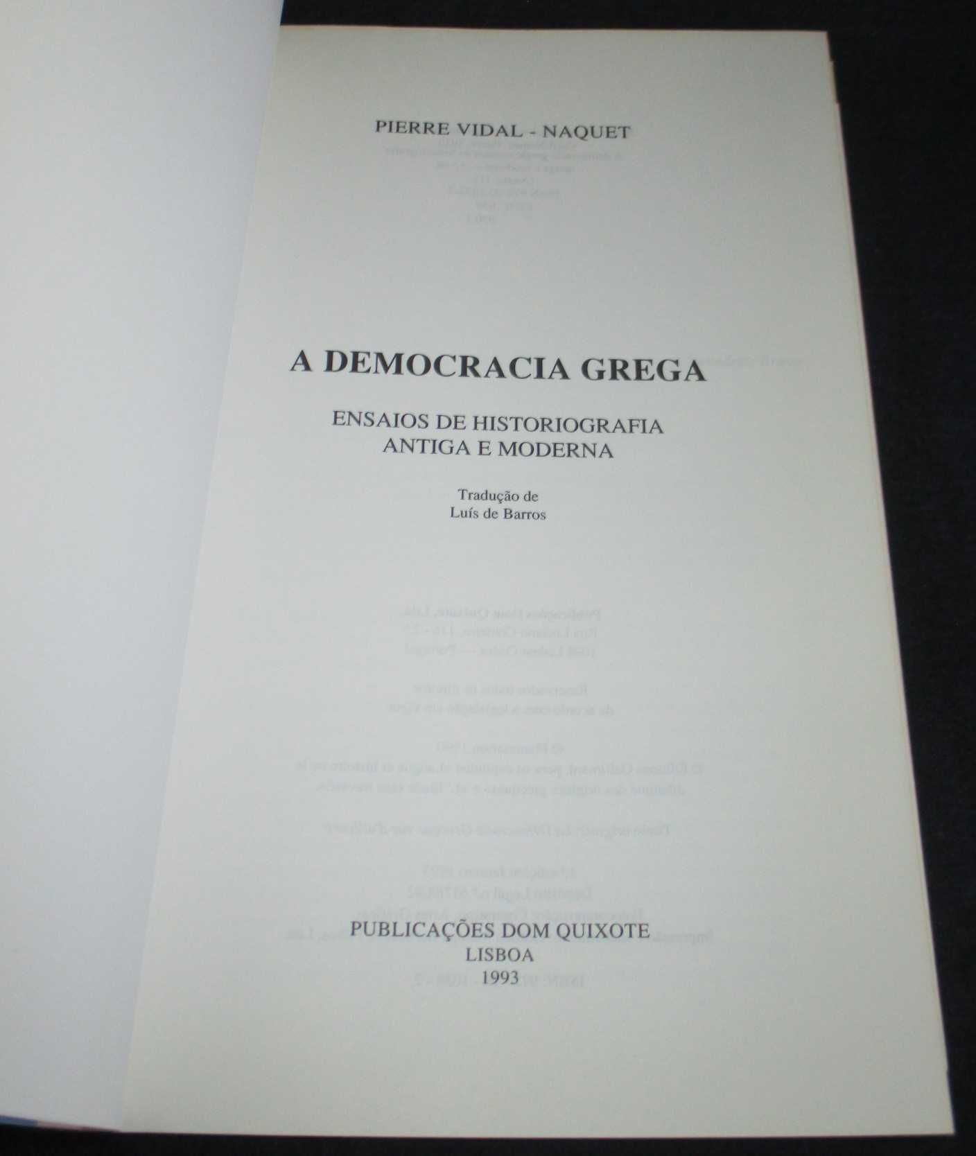 Livro A Democracia Grega Pierre Vidal-Naquet