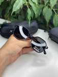 Мужские солнцезащитные очки Cheysler POLARIZED круглые Черные Антиблик