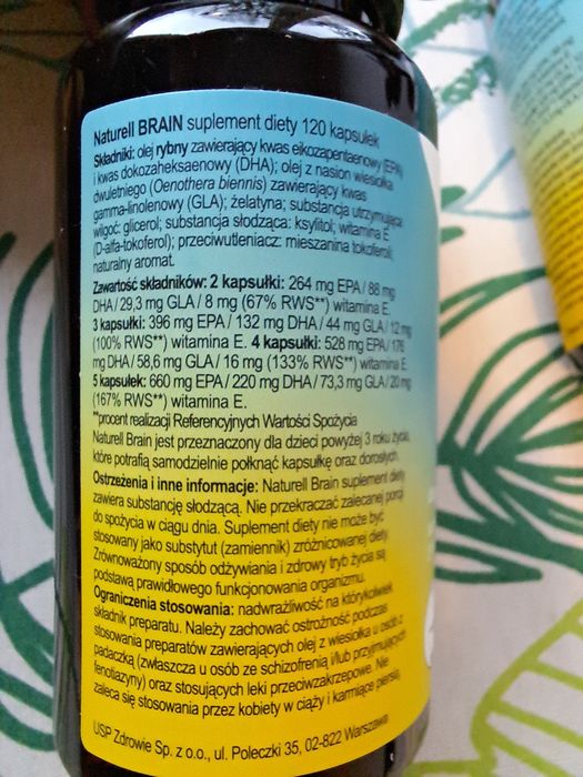 Brain Naturell x 120 kaps Omega 3 i 6