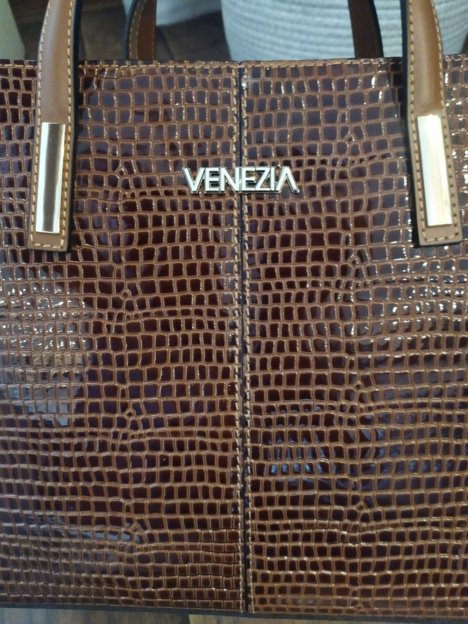 Venezia 100% oryginalna elegancka torba z Włoch skóra naturalna