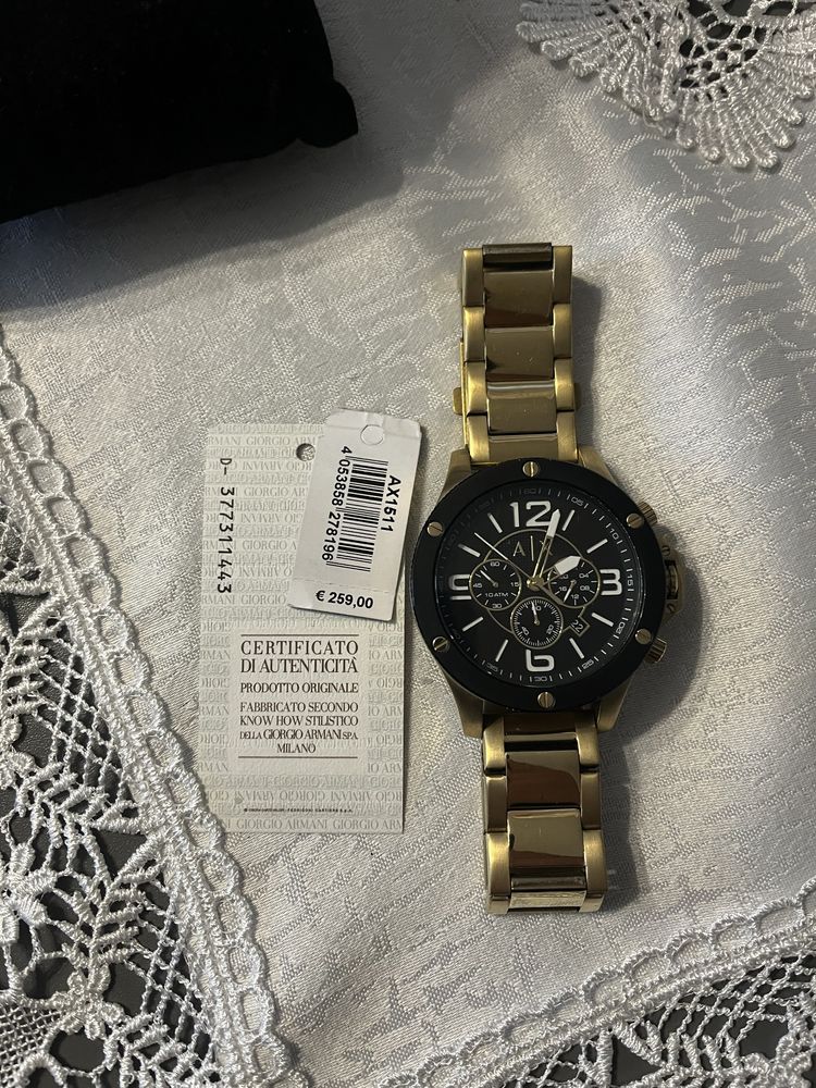 Złoty zegarek Armani Exchange (z certyfikatem audentyczności)