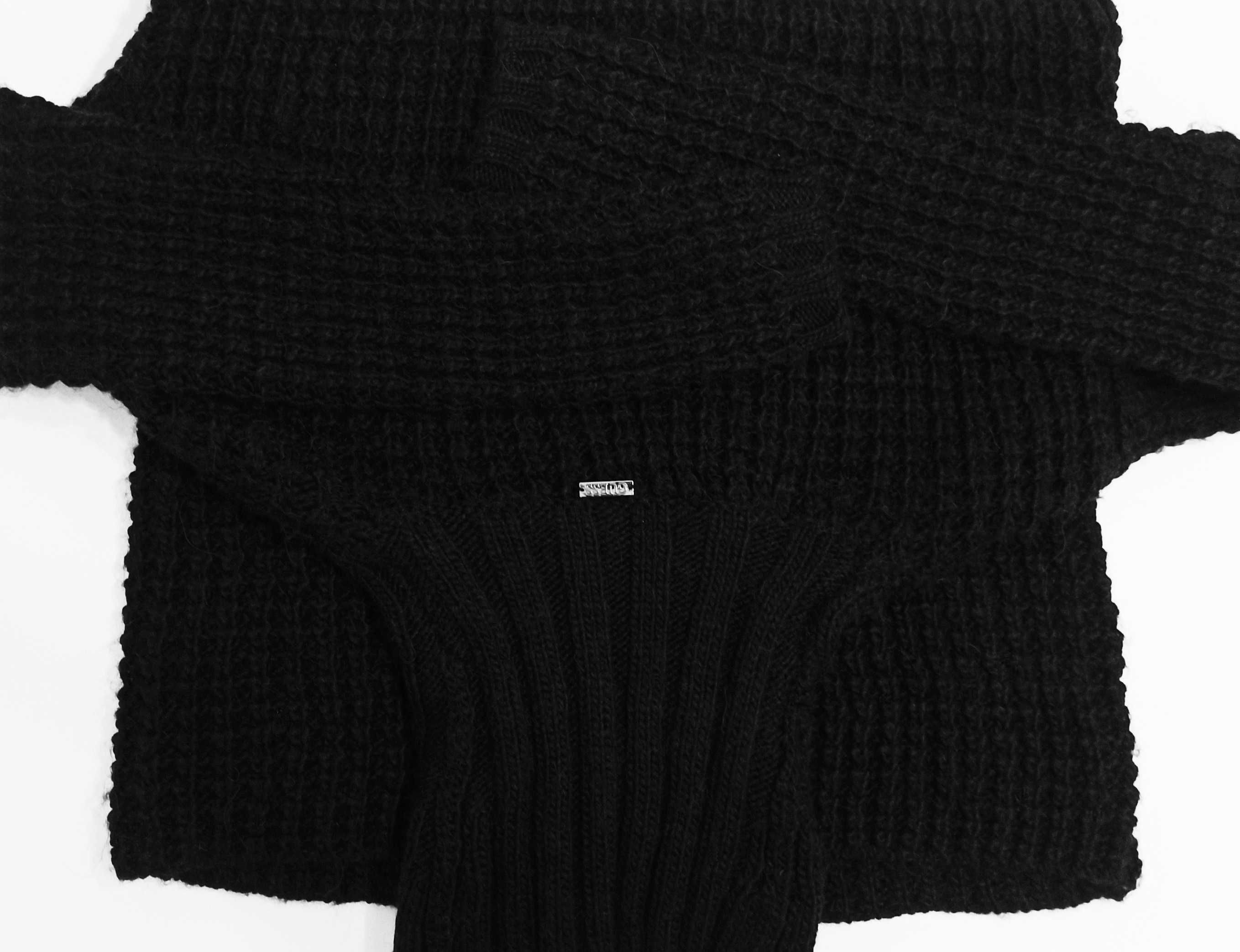 GUESS Oryginalny Damski Sweter Sweterek Golf Czarny Azurowy Cieply